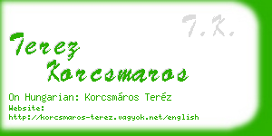 terez korcsmaros business card