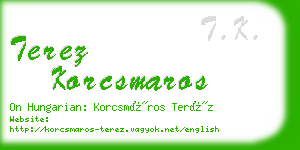terez korcsmaros business card